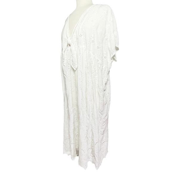 YOUNG FABULOUS & BROKE Women’s White Eyelet Coverup Midi Dress - Picture 4 of 6